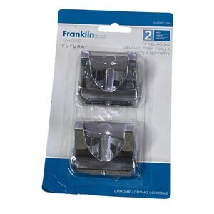 Franklin Brass Futura Chrome Towel‎ Hooks 2 Pack Wall Mount D2402PC-2PK New